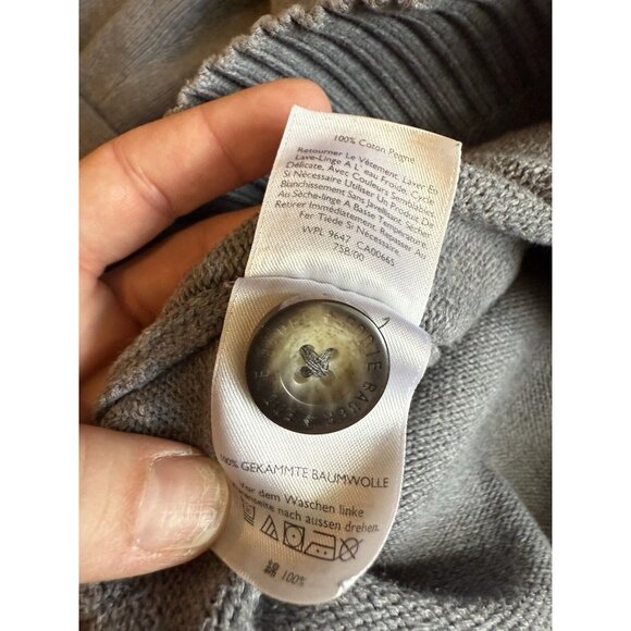 Eddie Bauer Sweater Size M Henley Collar Preppy Cozy Heavy Gray - Picture 5 of 8